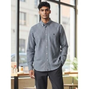 Ralph Lauren Mens L Classic Fit Gingham Button Down Shirt Blue White Excellent